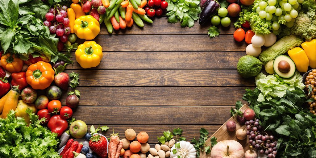 Fresh fruits and vegetables for a hormone balance diet.