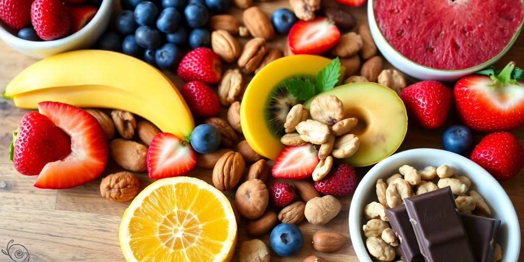 Colorful healthy snacks to combat sweet cravings effectively.
