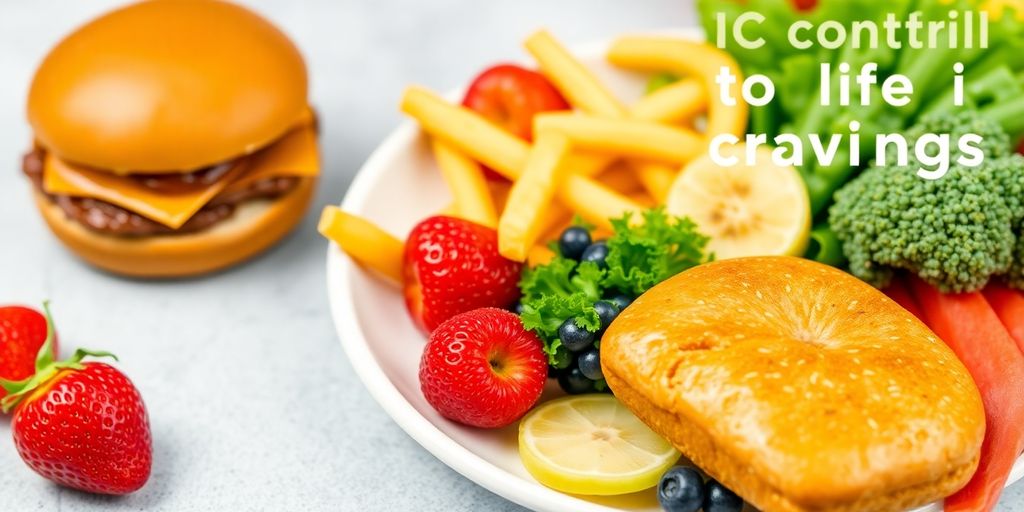Fresh fruits and vegetables alongside a fast food item.