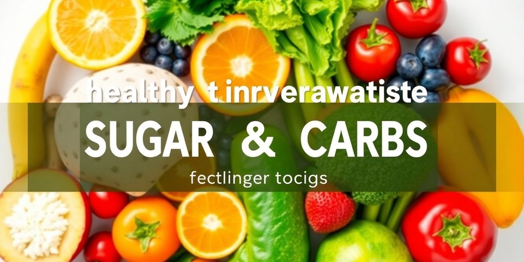 Colorful fruits and vegetables promoting healthy eating choices.