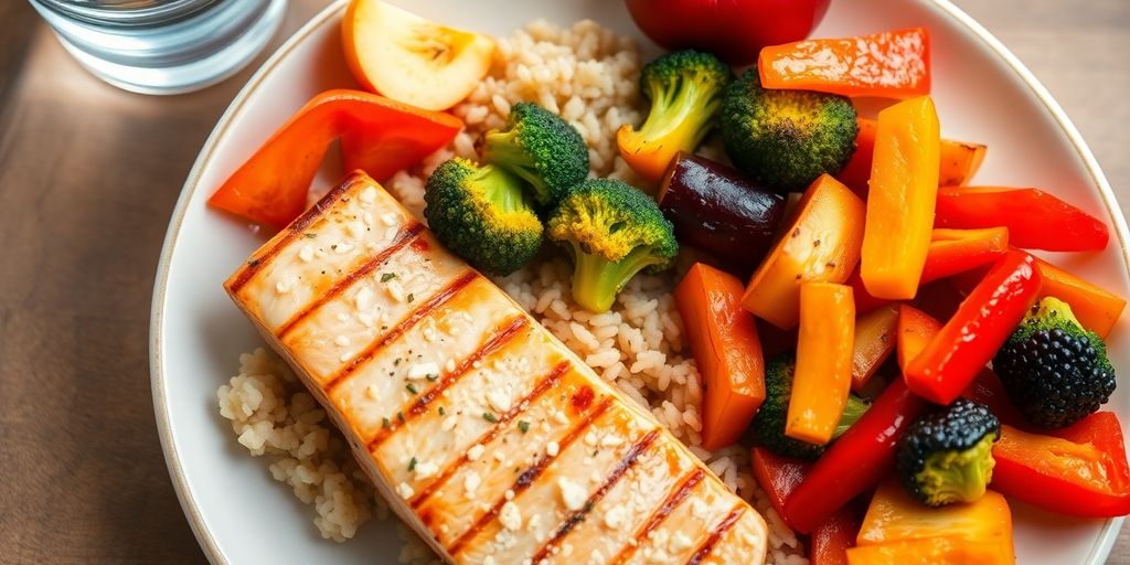 Nutritious meal with fresh ingredients.