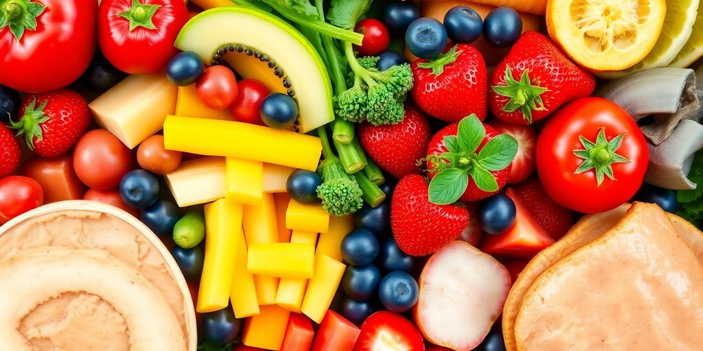 Healthy food and weight loss plan.